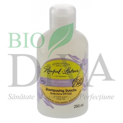 Gel de dus bio si sampon 2 in 1 cu masline si lavanda RAMPAL LATOUR