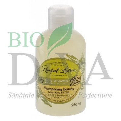 Gel de dus bio si sampon 2 in 1 cu salvie si bergamota RAMPAL LATOUR