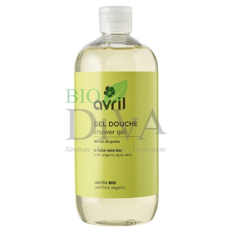 Gel de duș bio cu aloe vera și pară Avril