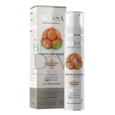 Cremă de zi nutritivă antioxidantă pentru ten uscat Youth Defence Mossa