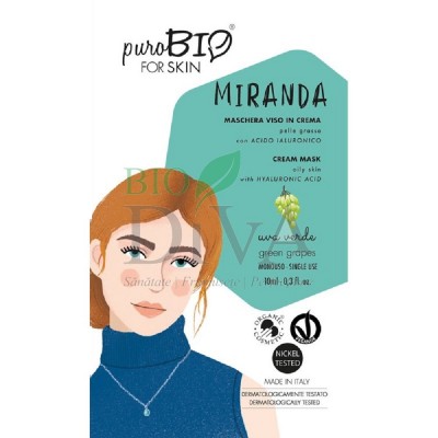 Mască cremă pentru ten gras cu struguri verzi Miranda PuroBio Cosmetics