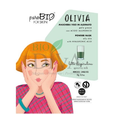 Mască peel-off pentru ten gras cu spirulină Olivia PuroBio Cosmetics