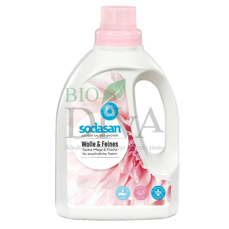 Detergent bio lichid pentru rufe delicate, lână și mătase 750ml SODASAN