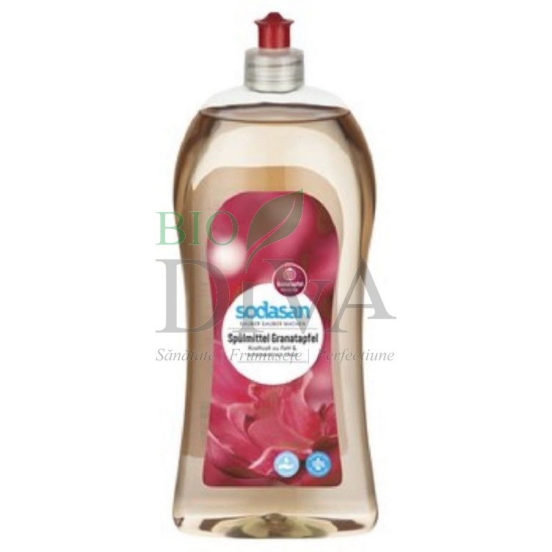 Detergent de vase lichid bio cu rodie 1L SODASAN