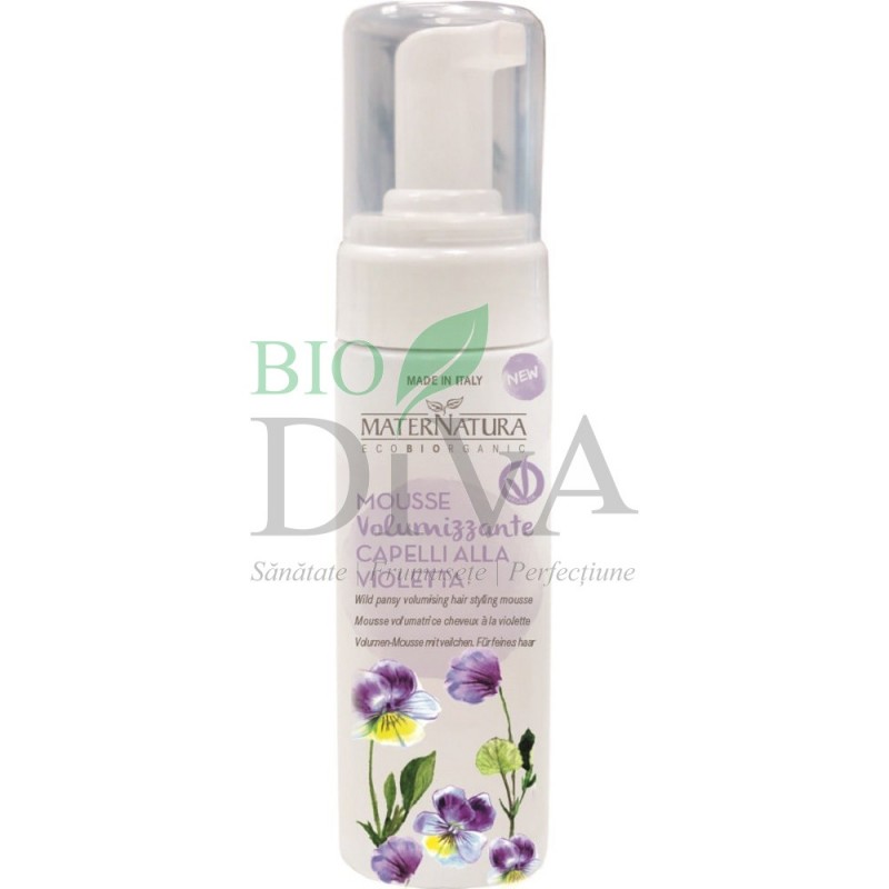 Spumă de păr pentru volum cu violete Maternatura