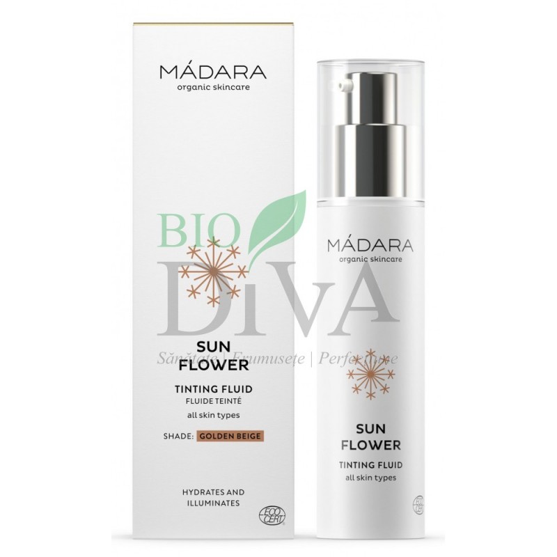Fluid nuanțator Sun Flower Golden Beige 50ml Madara