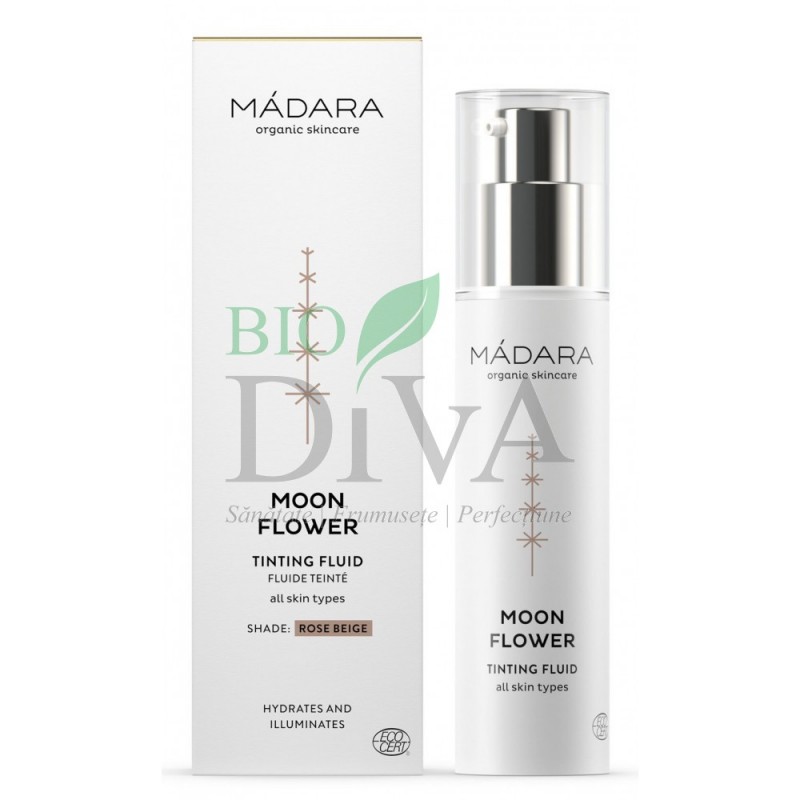 Fluid nuanțator Moon Flower Rose Beige 15ml Madara