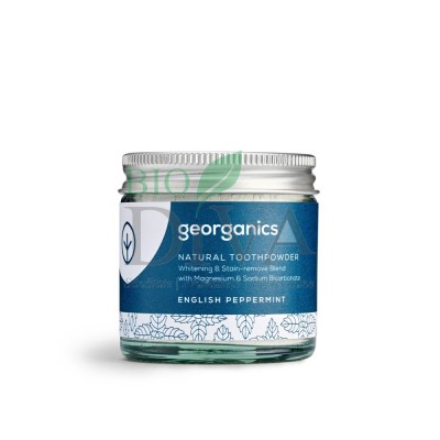 Pastă de dinți pudră cu mentă English Pippermint 60g Georganics