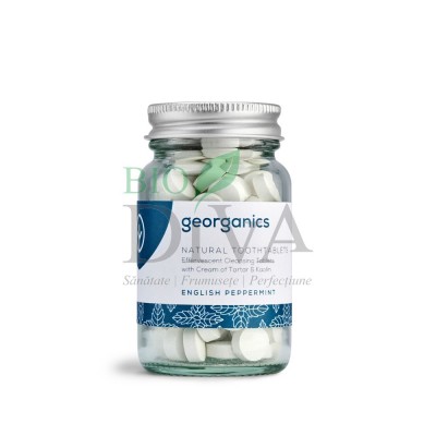 Tablete de pastă de dinți cu mentă English Peppermint 120 buc Georganics