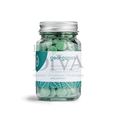 Tablete pentru igiena orală - apă de gură cu mentă Spearmint Georganics