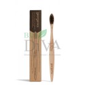 Periuță de dinți soft neagră din lemn de fag Georganics