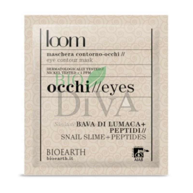 Mască șervețel cu melc și peptide pentru ochi Loom Bioearth
