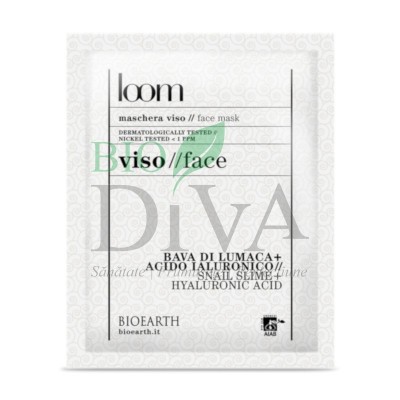 Mască șervețel cu melc și acid hialuronic Loom Bioearth