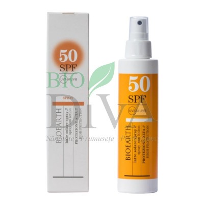 Loțiune solară spray SPF50 cu ganoderma 150ml Bioearth