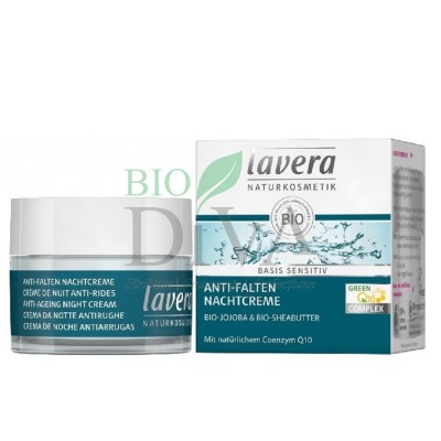 Cremă antirid de noapte cu coenzima Q10 Basis Sensitiv Lavera