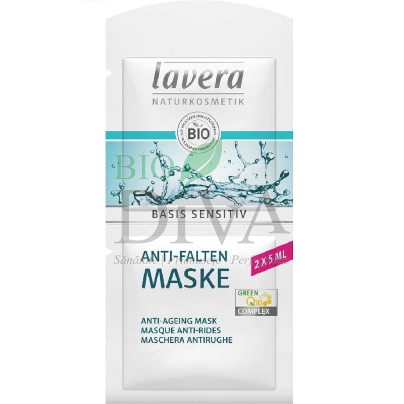 Mască antirid pentru toate tipurile de ten cu coenzima Q10 Basis Sensitiv 10ml Lavera