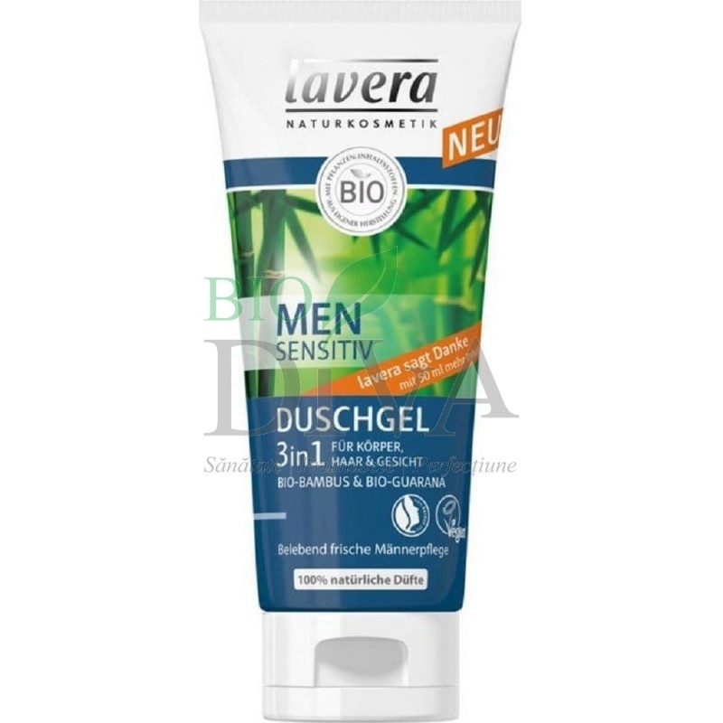 Gel de curățare 3 în 1 pentru bărbați 200ml Lavera
