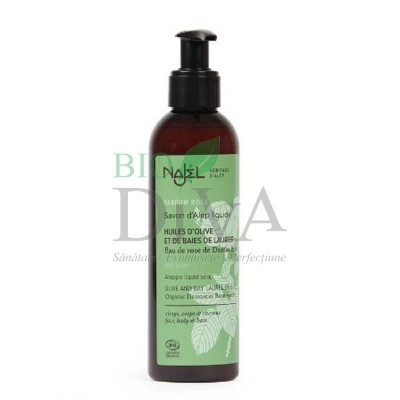 Săpun lichid bio de Alep cu trandafir de Damasc 200ml Najel