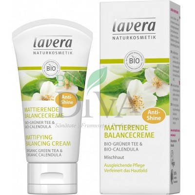 Cremă matifiantă echilibrantă ten mixt, cu ceai verde și gălbenele 50 ml Lavera