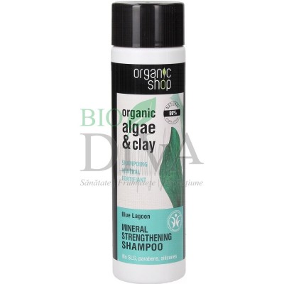 Șampon fortifiant cu argilă și extract de alge Blue Lagoon Organic Shop