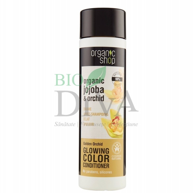 Balsam de păr pentru protecția culorii cu orhidee și jojoba Golden Orchid 280 ml Organic Shop