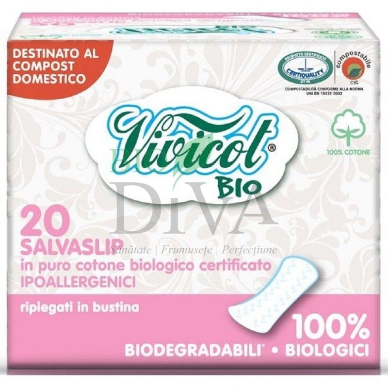Protej slip ultra subțire din bumbac organic 20 buc Vivicot