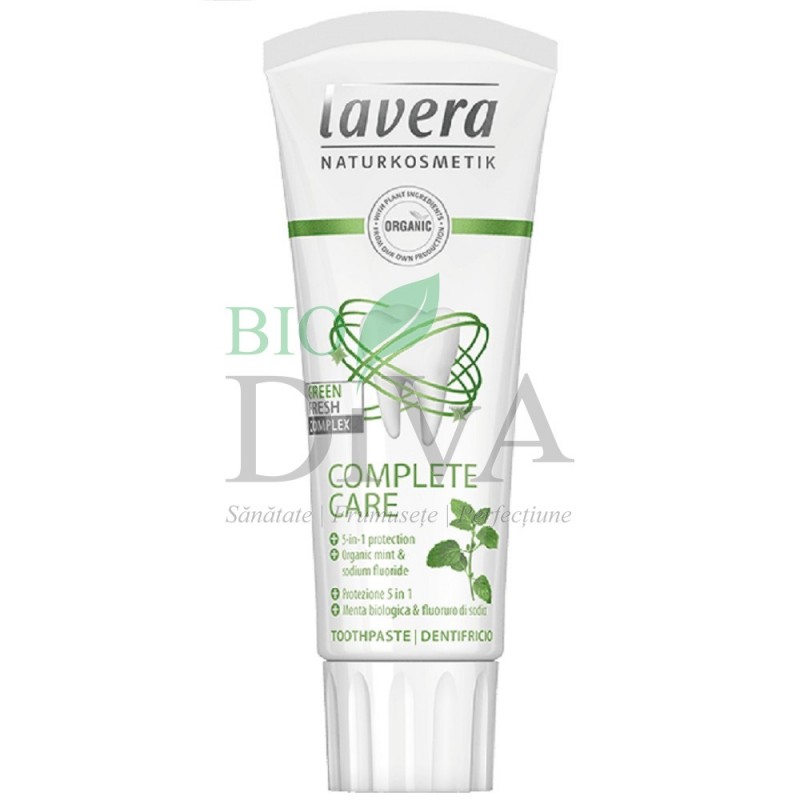 Pastă de dinți bio cu fluor Complete Care 75 ml Lavera