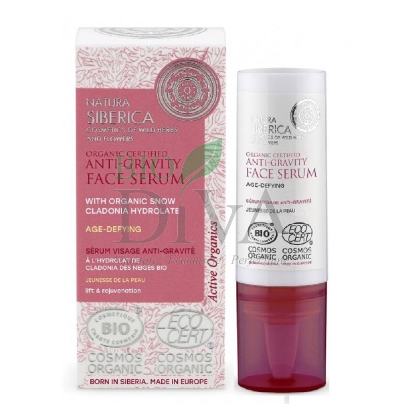 Serum lifting și întinerire anti-gravity cu hidrolat de snow cladonia 15 ml Natura Siberica