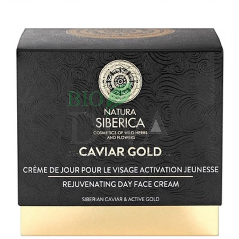 Cremă de zi pentru reîntinerire cu aur coloidal și caviar Caviar Gold Natura Siberica