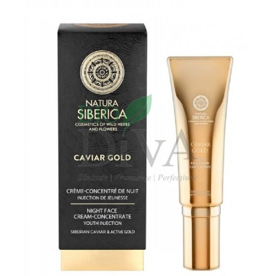 Cremă de noapte concentrată antirid Youth Injection cu aur și caviar Caviar Gold 30 ml Natura Siberica