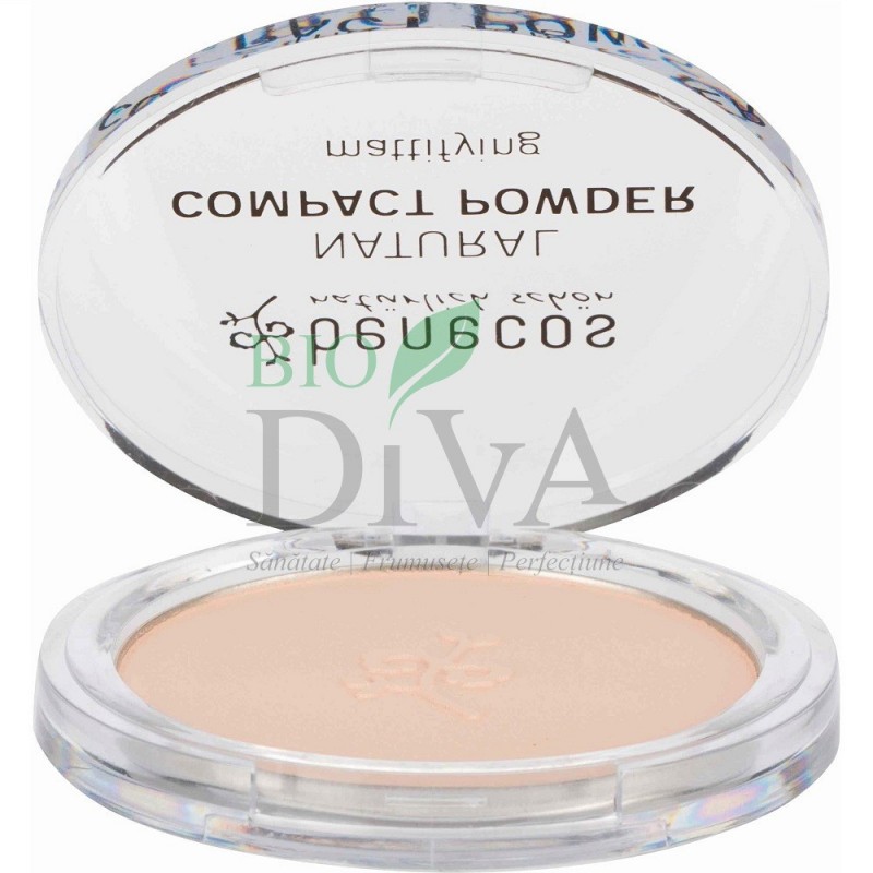 Pudră compactă matifiantă Porcelain 9 g Benecos