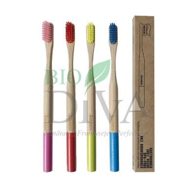 Periuță de dinți din lemn de bambus Medium Bio Essenze
