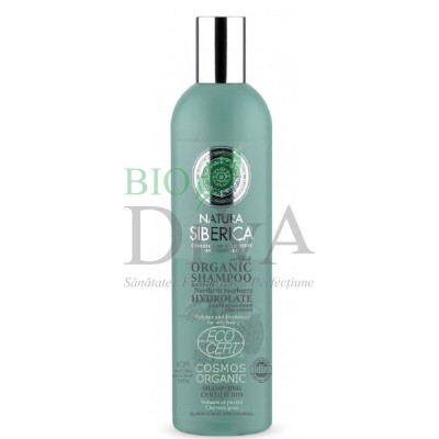 Șampon bio volum și prospețime pentru păr gras cu hidrolat de zmeur 400 ml Natura Siberica