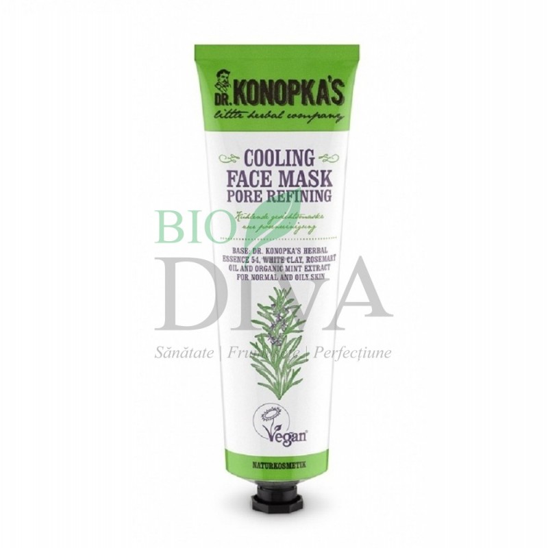 Mască răcoritoare de curățare a porilor ten normal și gras 75 ml Dr. Konopka