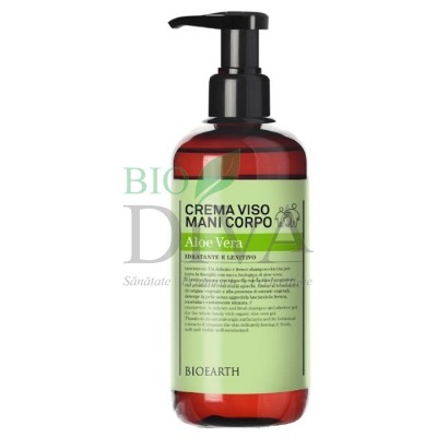 Cremă cu aloe pentru ten, corp și mâini Family Bioearth