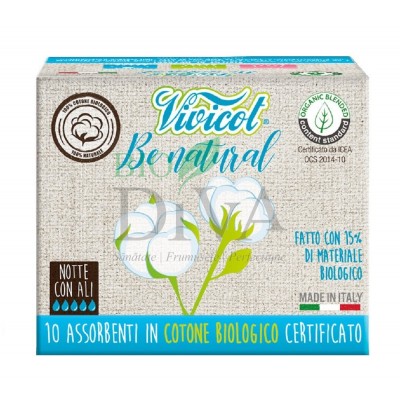 Absorbante de noapte din bumbac bio 5 picături Be Natural Vivicot