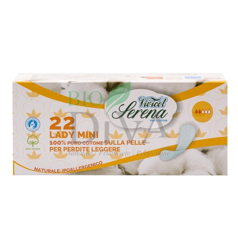Protej slip din bumbac natural 2 picături Normal Serena Lady 22 buc Vivicot