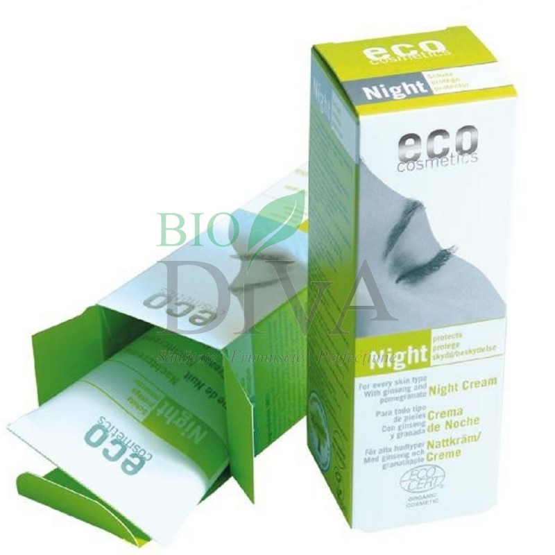 Cremă bio de noapte cu ginseng și rodie Eco Cosmetics