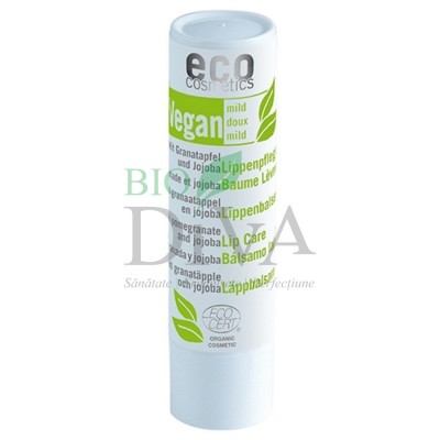 Balsam de buze bio vegan cu rodie și jojoba Eco Cosmetics