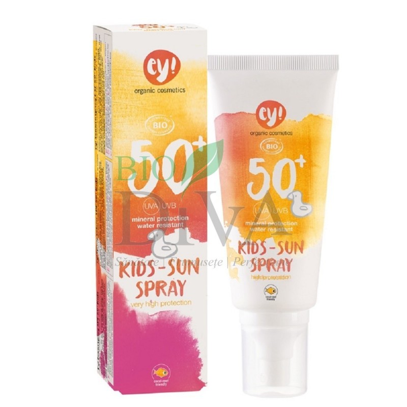 Spray bio protecție solară bebe și copii SPF 50+ Ey Eco Cosmetics