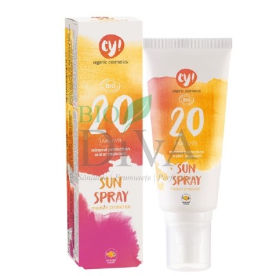 Spray bio cu protecție solară SPF 20 Ey 100 ml Eco Cosmetics