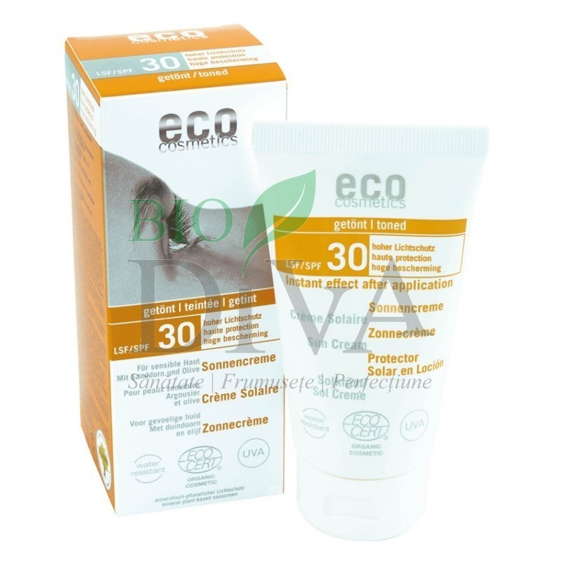 Cremă bio protecție solară înaltă SPF 30 nuanțată 75 ml Eco Cosmetics