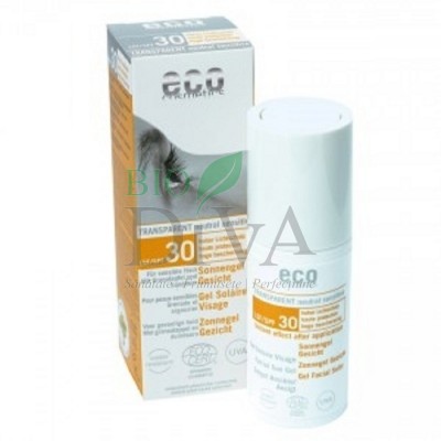 Gel facial transparent cu protecție solară înaltă SPF 30 Eco Cosmetics