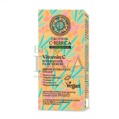 Ser hidratant iluminator pentru ten cu vitamina C 30 ml Oblepikha C-Berrica