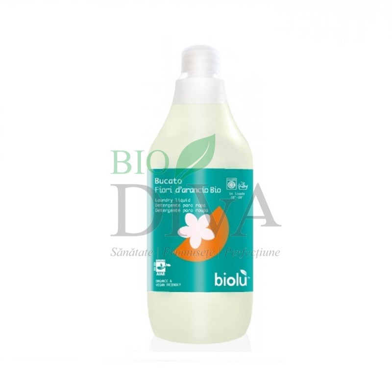 Detergent ecologic lichid pentru rufe albe și colorate cu portocale 1L BIOLU