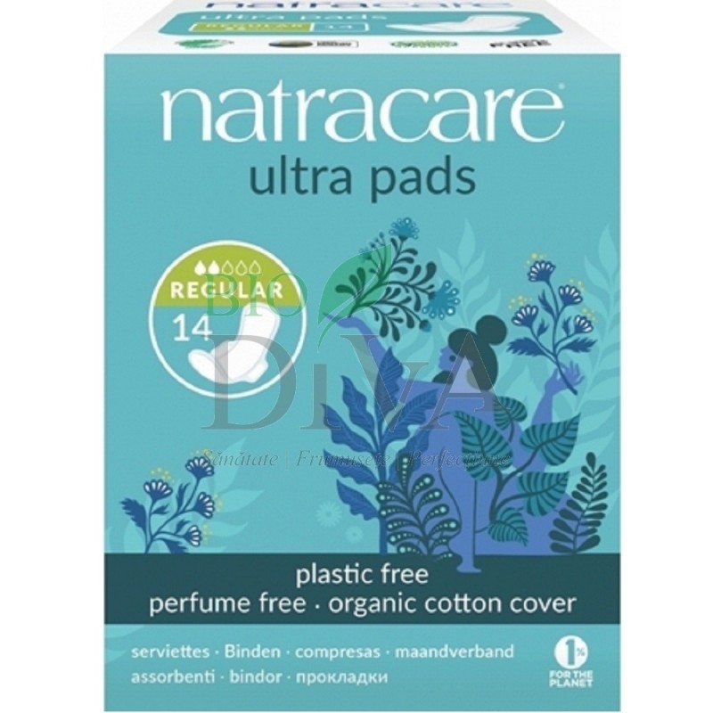 Absorbante normal cu aripioare și strat de bumbac organic Natracare