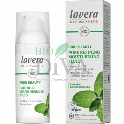 Fluid hidratant pentru închiderea porilor cu mentă, zinc și acid salicilic Lavera