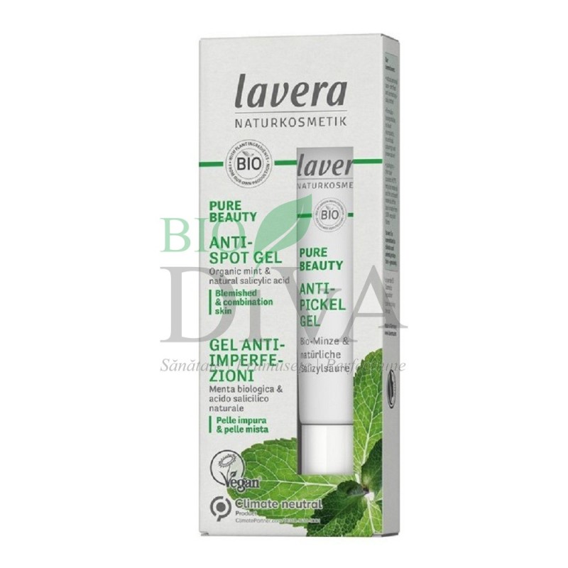 Gel sos anti acnee cu mentă, zinc și acid salicilic natural 15 ml Lavera