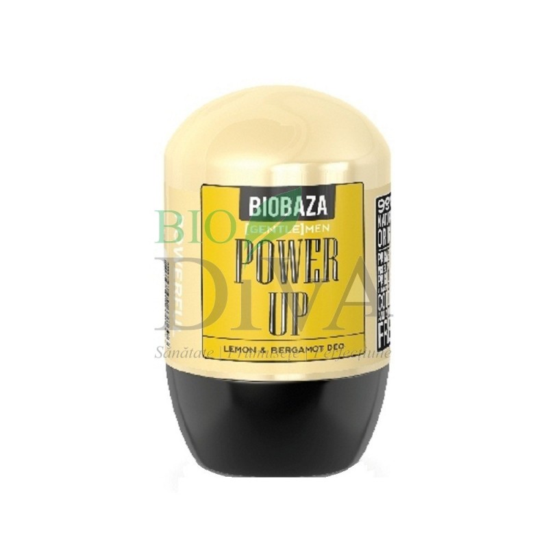 Deodorant pentru bărbați cu lămâie și bergamotă Power Up 50 ml Biobaza