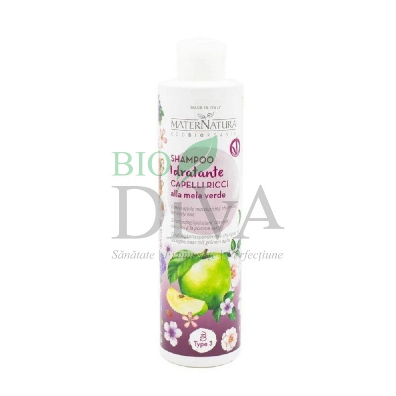 Șampon hidratant cu măr verde pentru păr creț 250 ml Maternatura